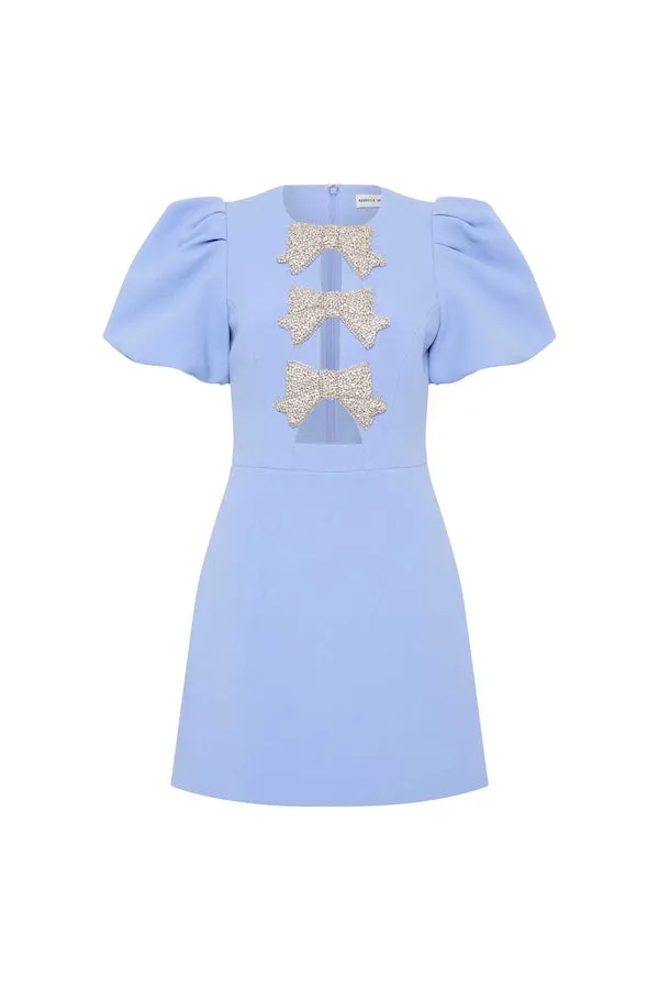 Juliana Puff Sleeve Mini Blue