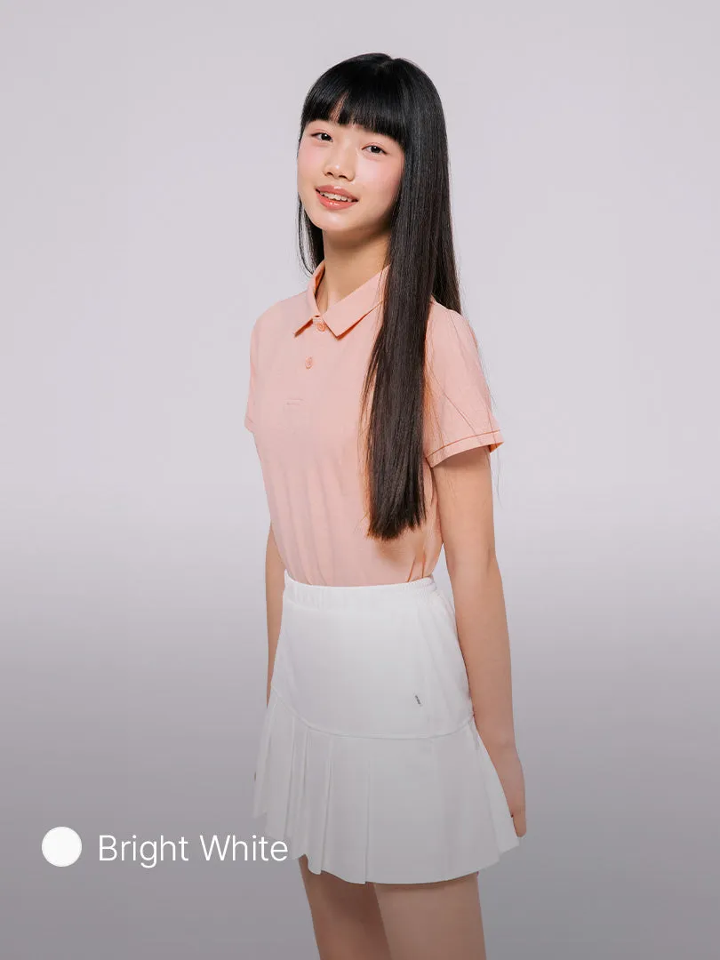 Junior Pique Half Pleated Skirt