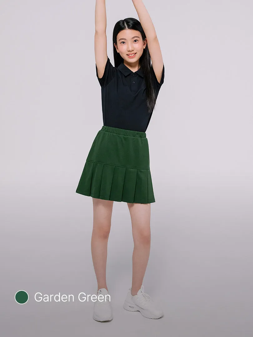 Junior Pique Half Pleated Skirt