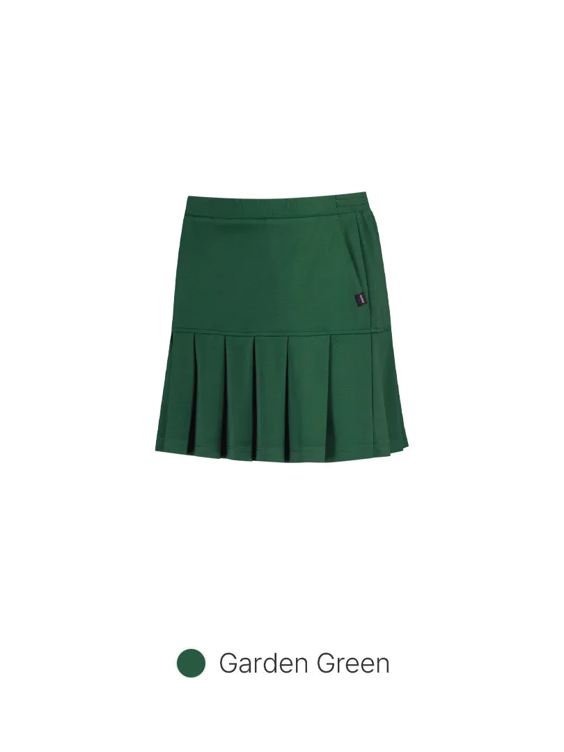 Junior Pique Half Pleated Skirt