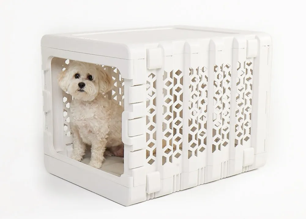 KindTail PAWD® Modern Collapsible Crate For Dogs & Cats (White)