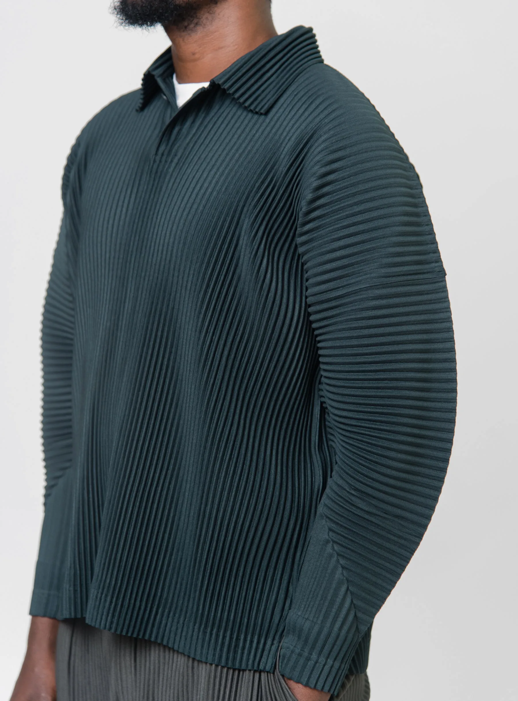 MC August Pleated Polo Shirt Dark Green JM107-67