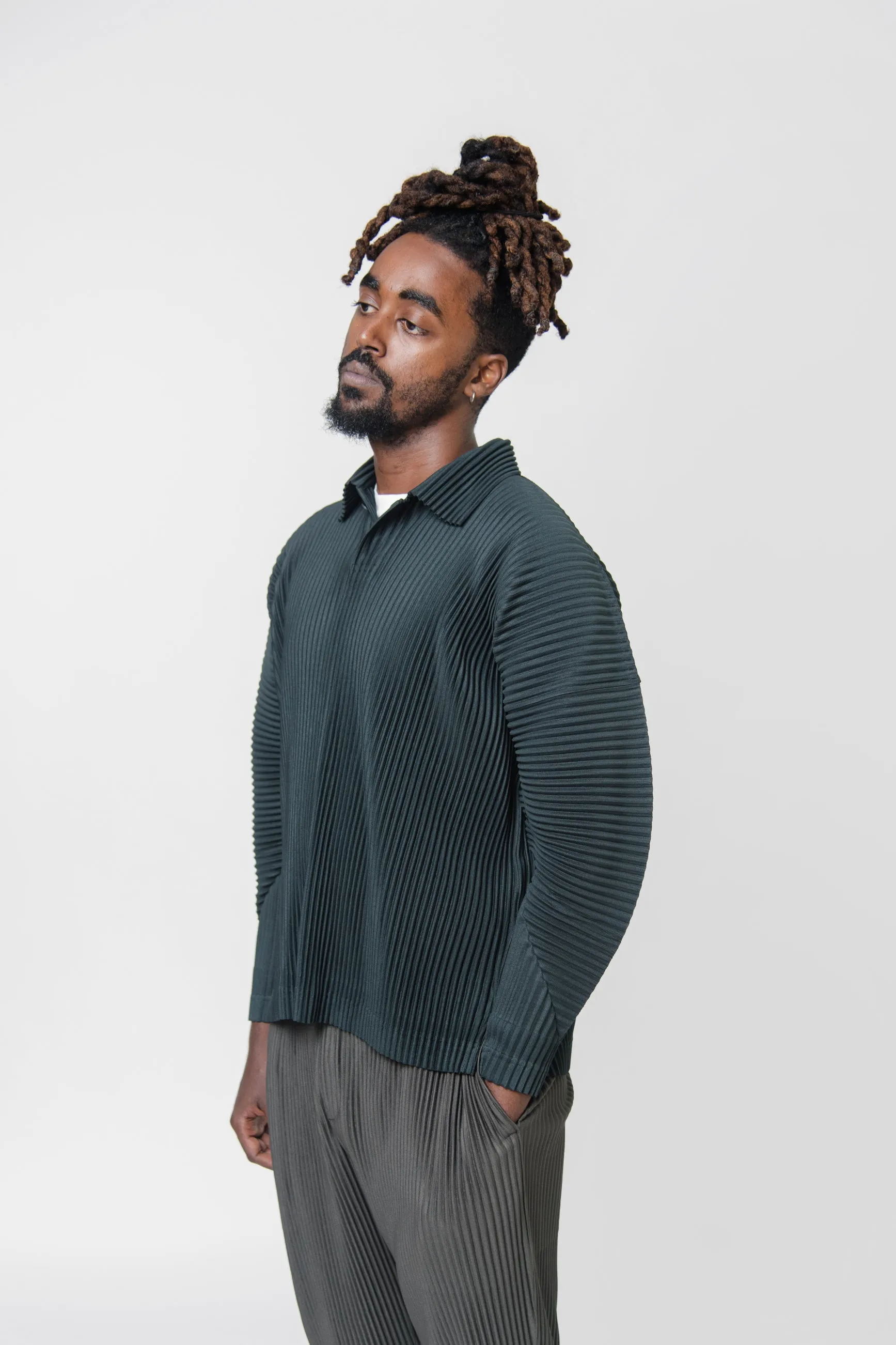 MC August Pleated Polo Shirt Dark Green JM107-67