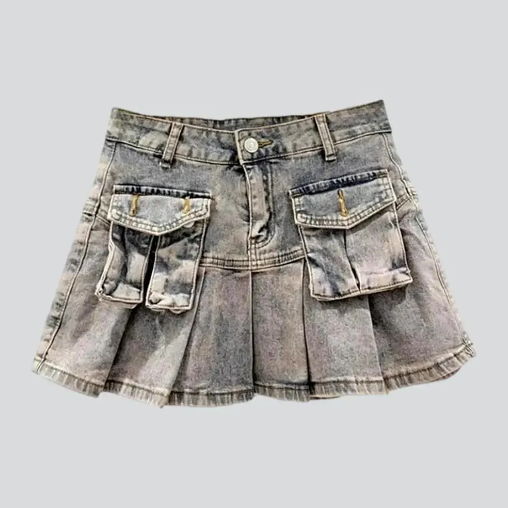 Mini fashion women's denim skort