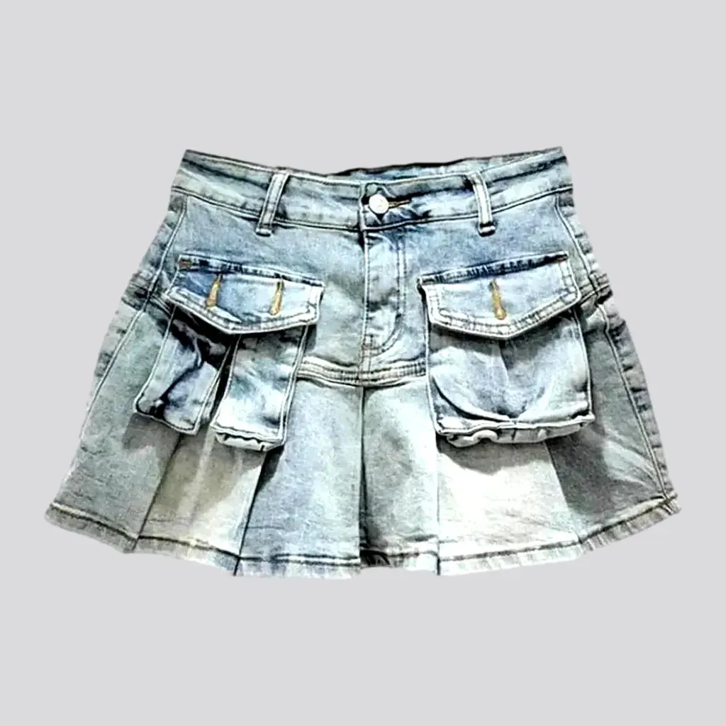 Mini fashion women's denim skort