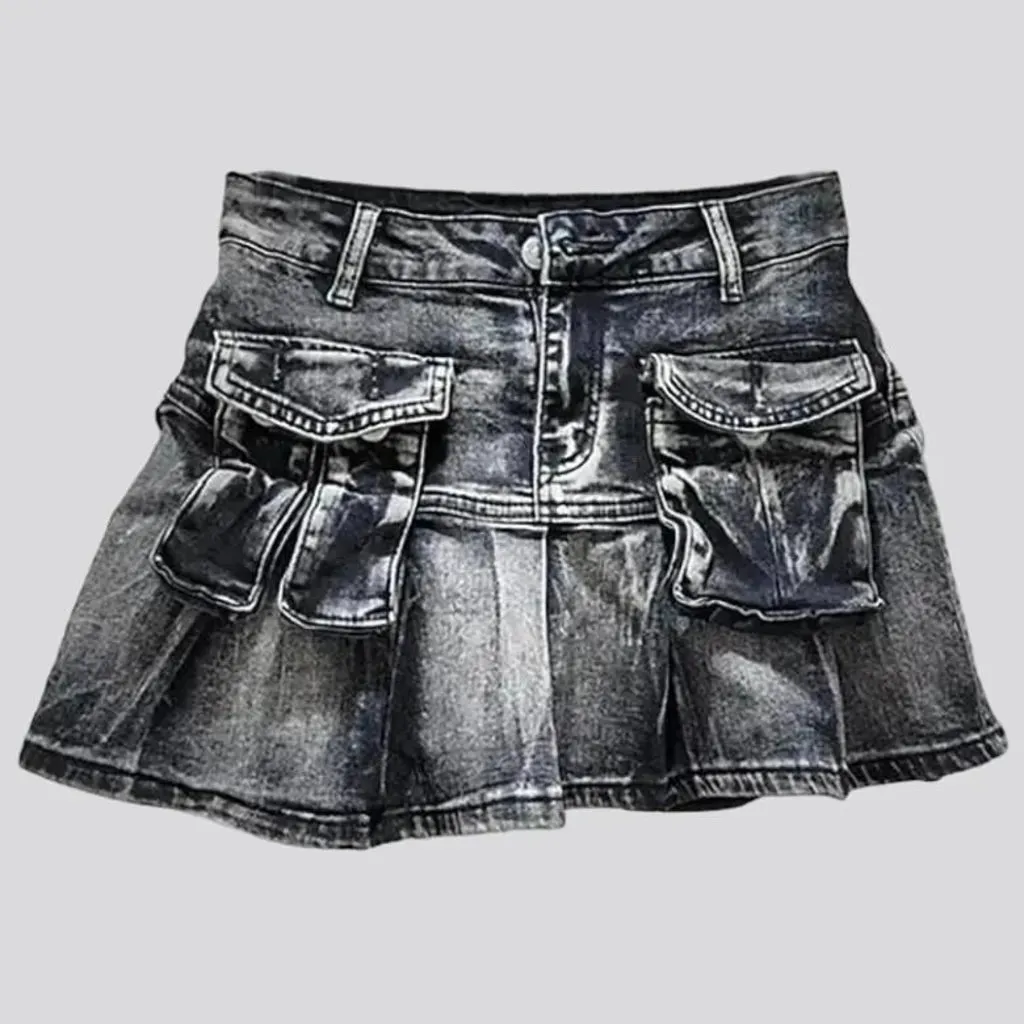 Mini fashion women's denim skort