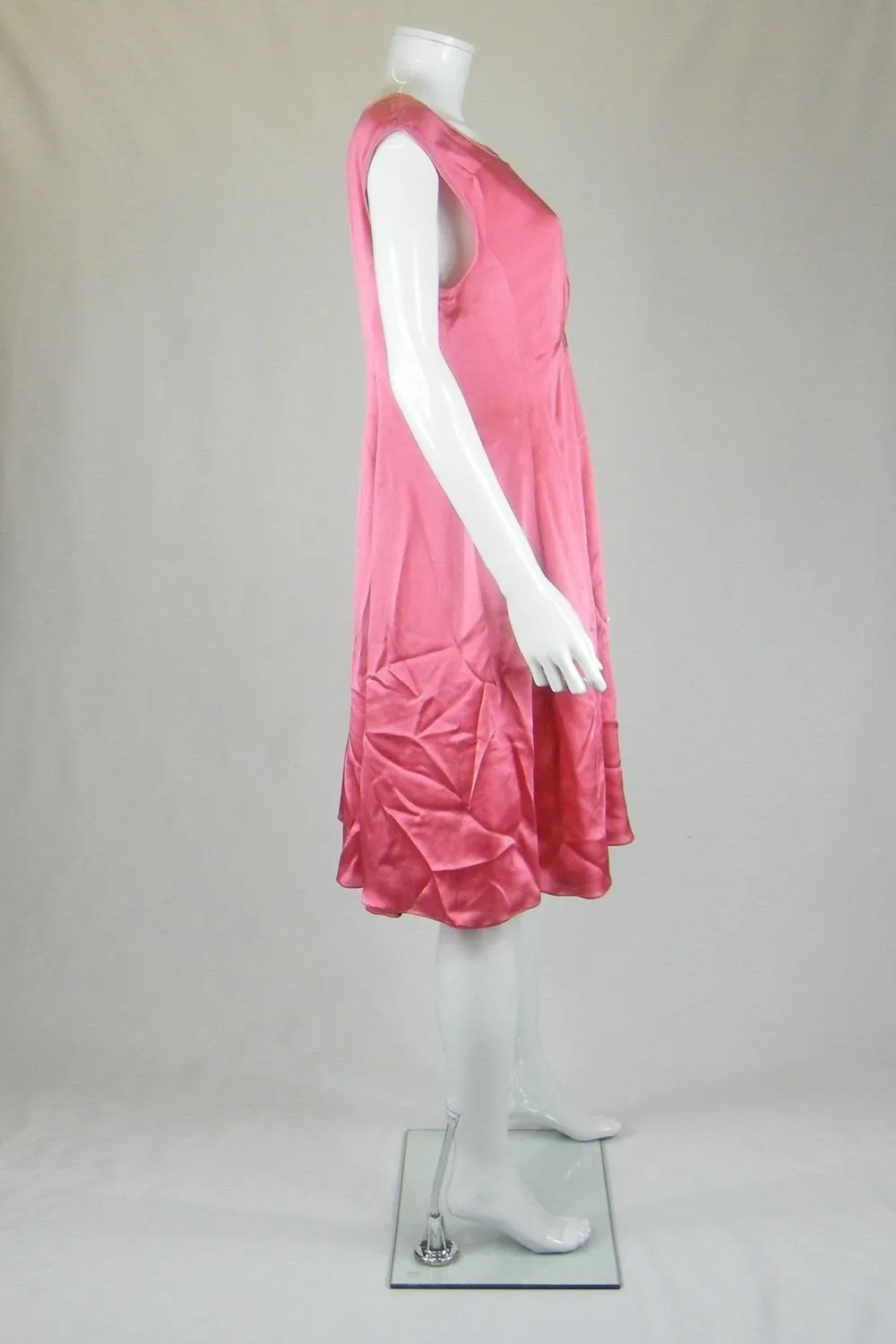 MOSCHINO CHEAP & CHIC Pink Satin Sleeveless Dress (UK 14)