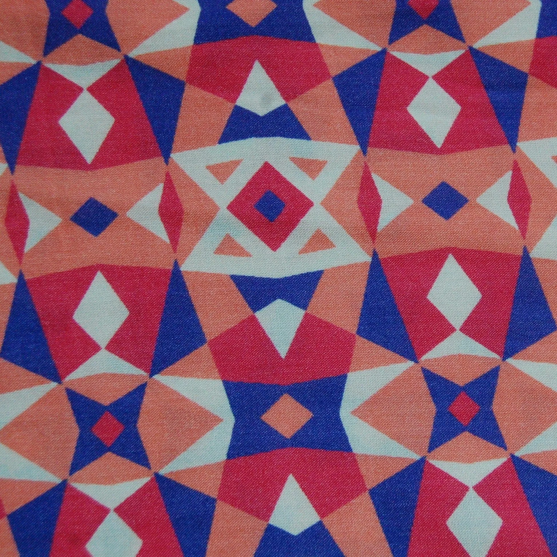 Multi Color Geometrical Print Rayon Fabric