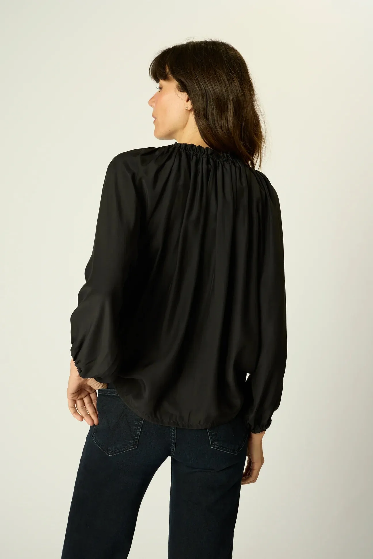 NATALIE MARTIN ASHLEY TOP IN BLACK SILK