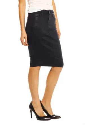 Navy Wax Pencil Skirt Maternity