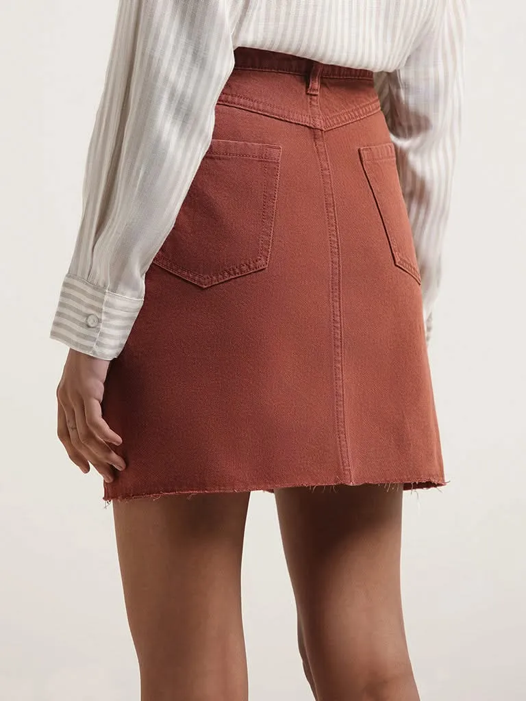 Nuon Rust Denim Skirt