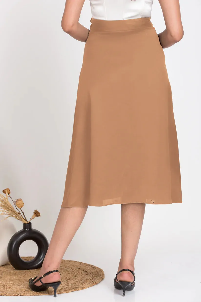 Office Wear Women's Flared satin skirt