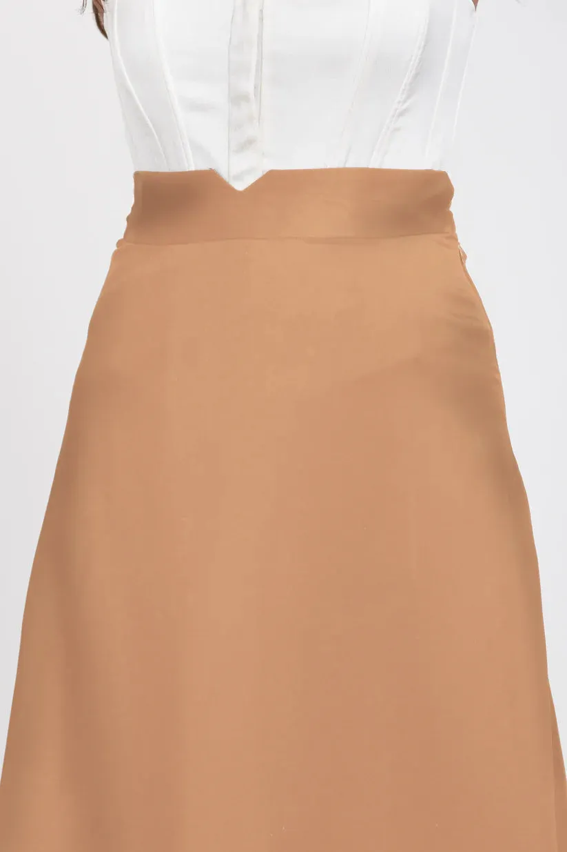 Office Wear Women's Flared satin skirt