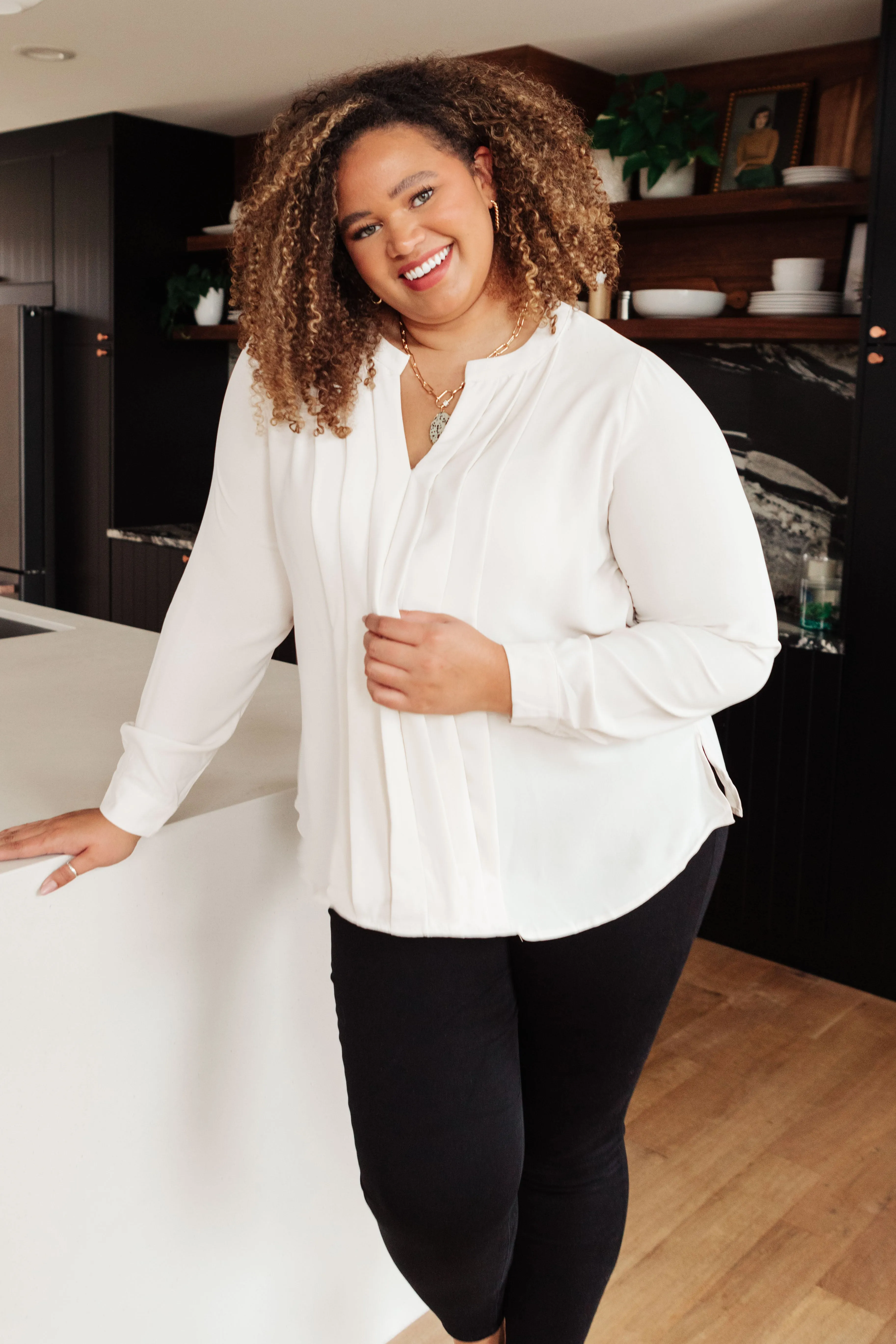 On Call Office Blouse in Cream