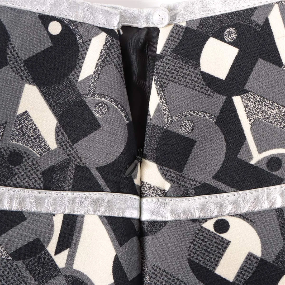 Prada Mosaic Printed Skirt  Black x Gray