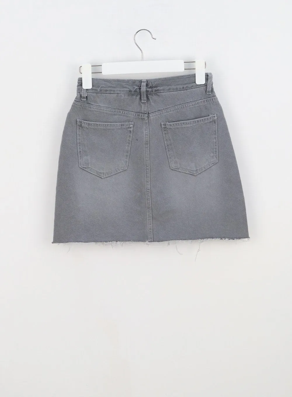 Ripped Hem Mini Skirt BY309