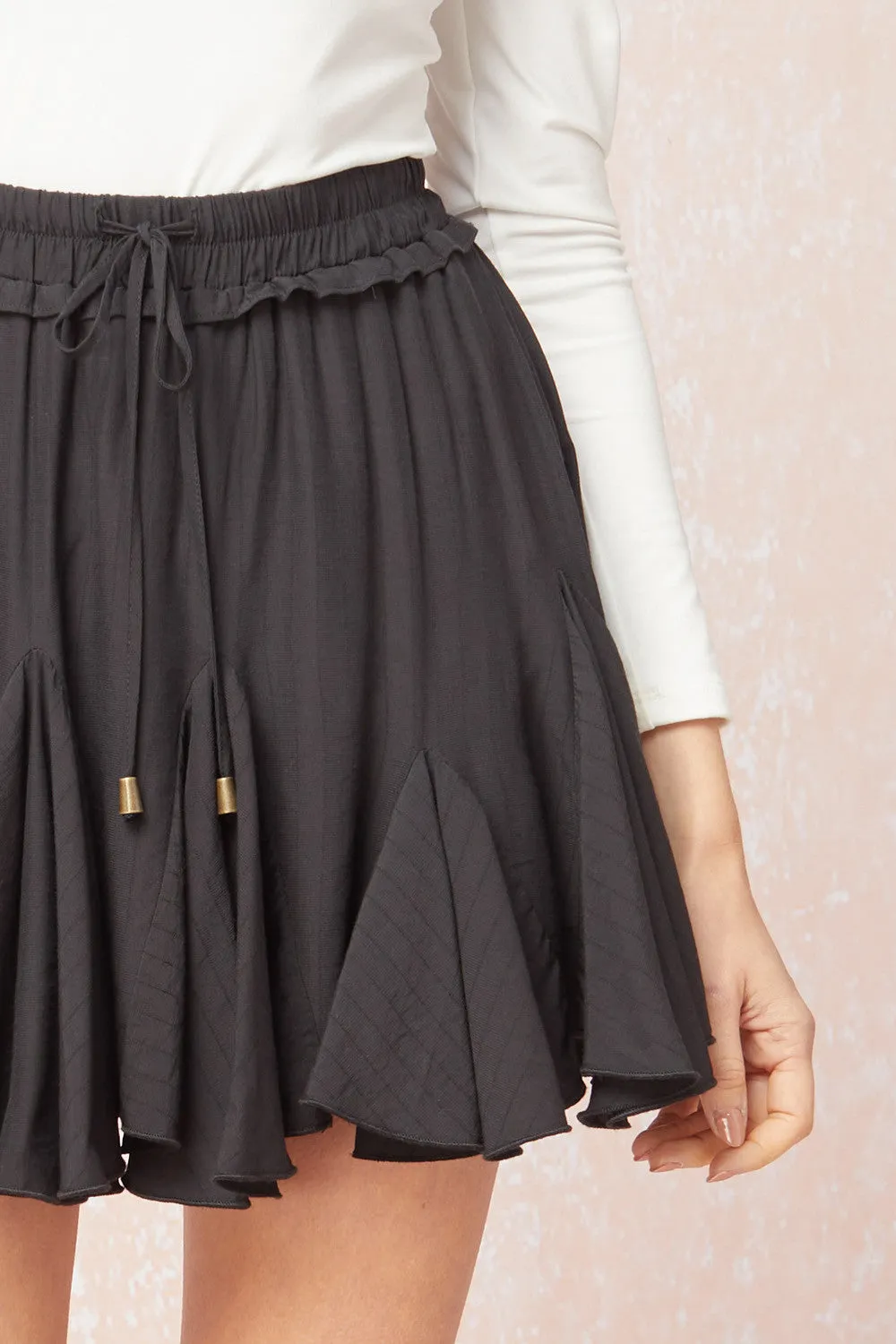 Ruffled Skort, Black