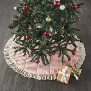 Sawyer Mill Red Ticking Stripe Tree Skirt 48