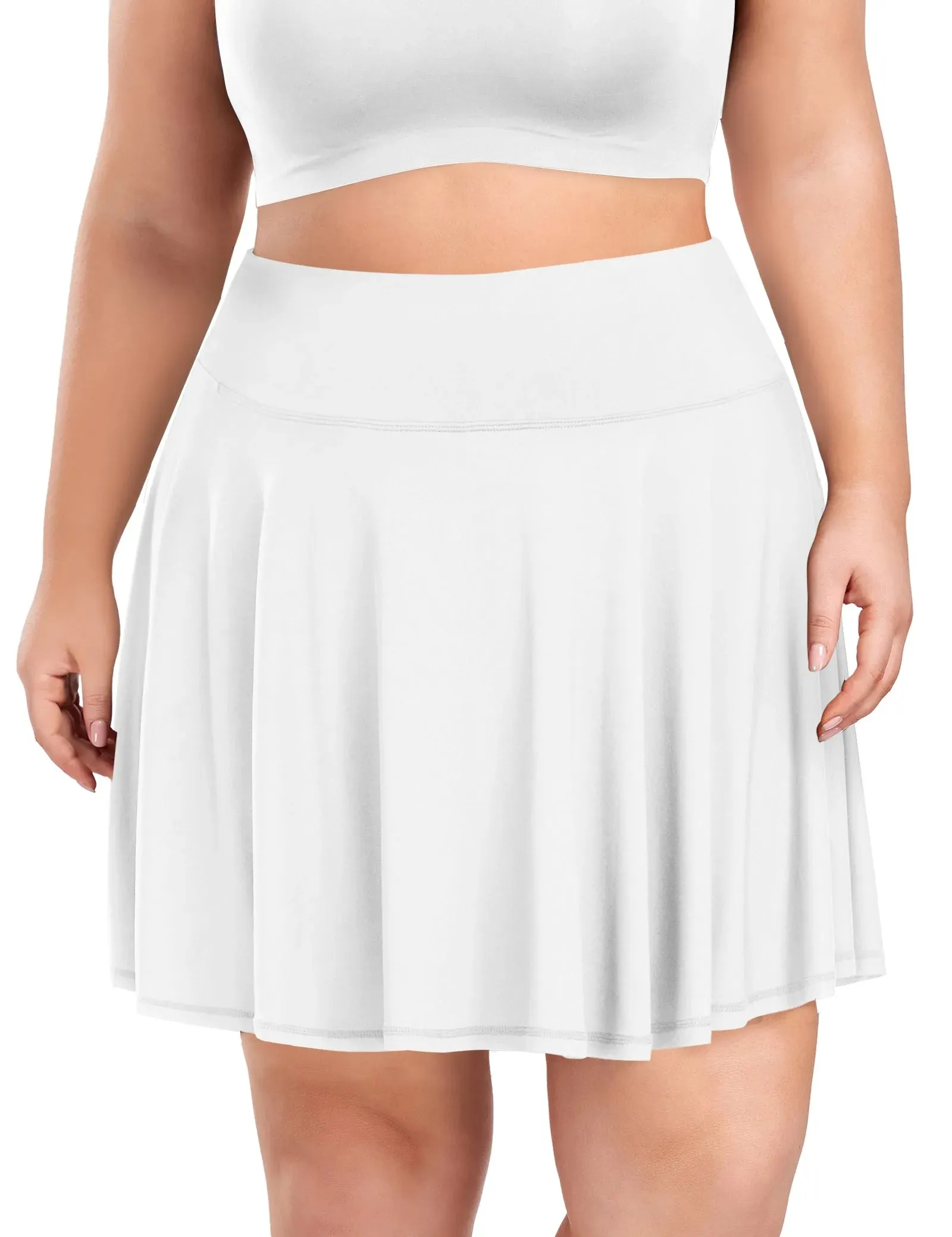 Supersoft Solid Pleated Tennis Mini Skirt with Shorts