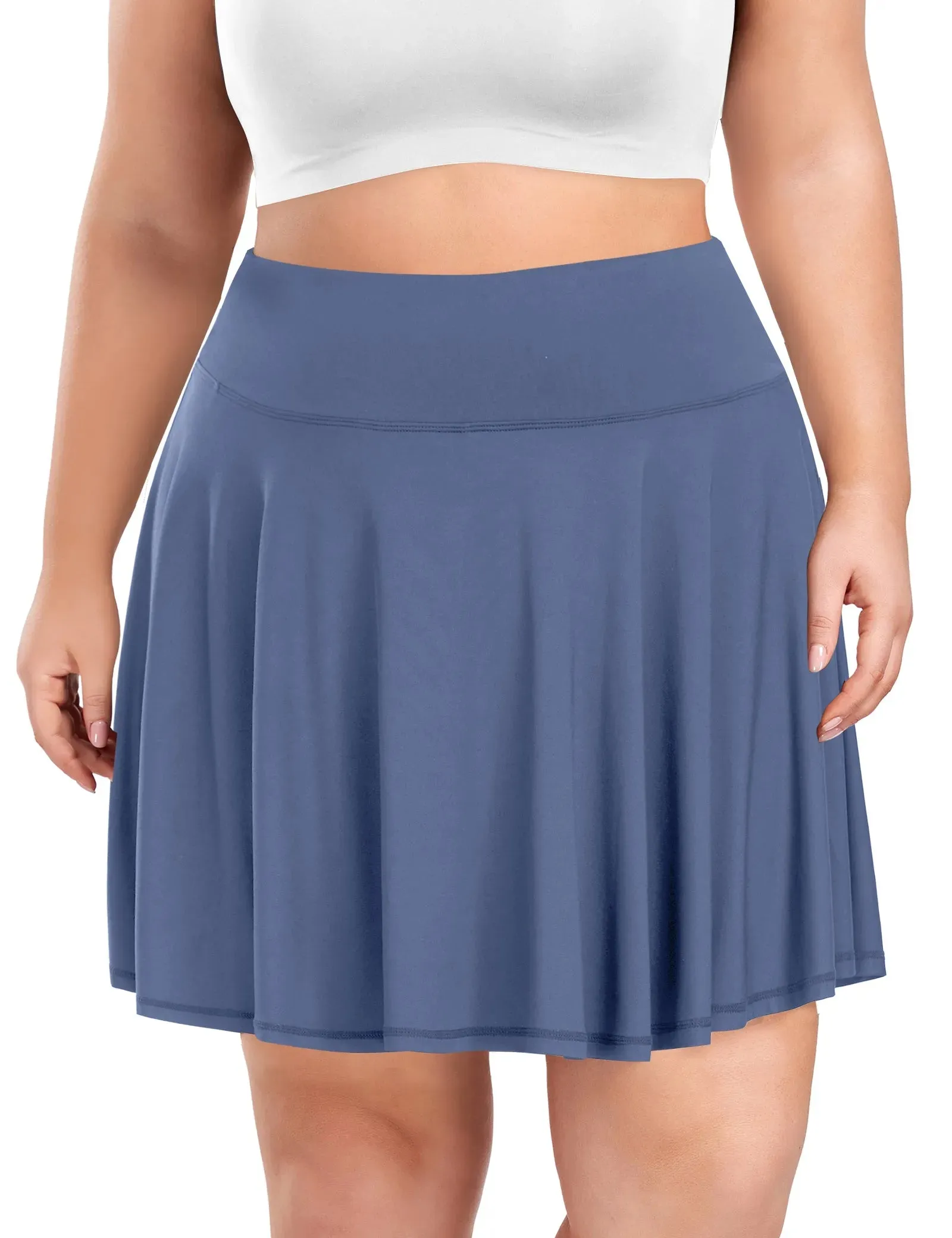 Supersoft Solid Pleated Tennis Mini Skirt with Shorts