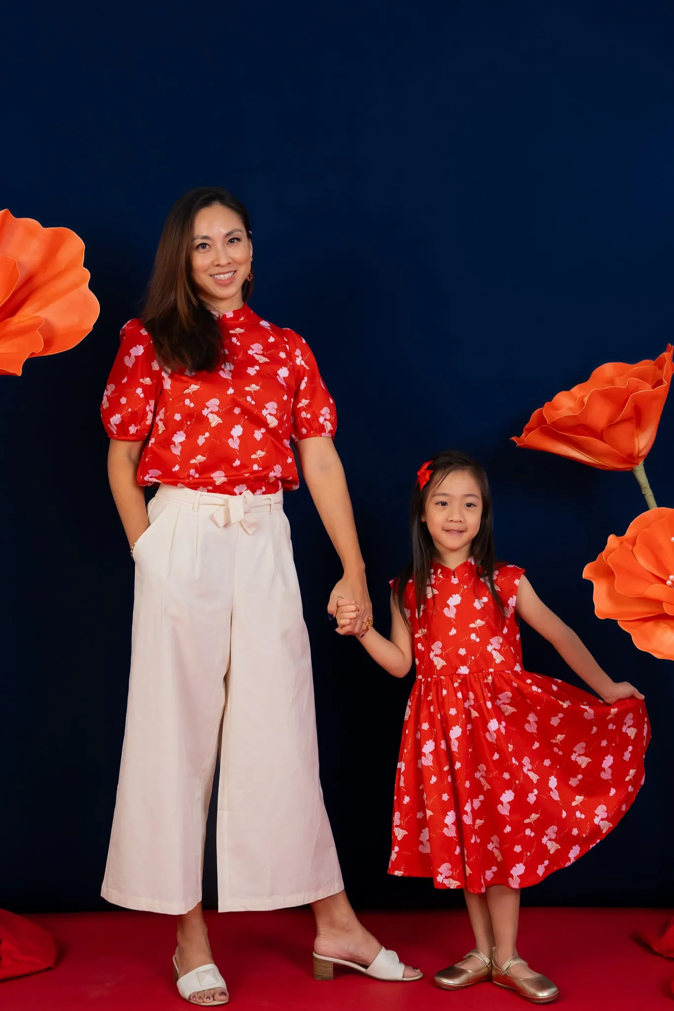 Twirly Cheongsam - Red Blossom Lily