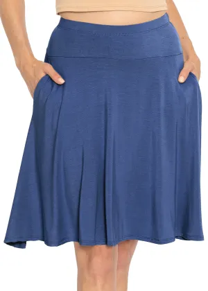 Women's Regular and Plus Size A-Line Skirt with Pockets